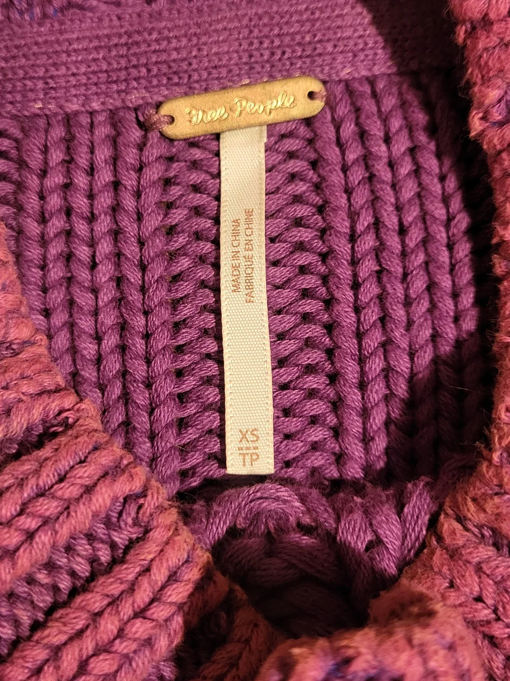 Free People Violet Cable-Stitch Turtleneck Sweater